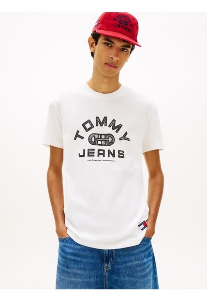 Camiseta Blanca De Punto Con Cuello Redondo Tommy Jeans