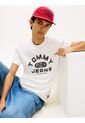 Camiseta Blanca De Punto Con Cuello Redondo Tommy Jeans de Tommy Hilfiger
