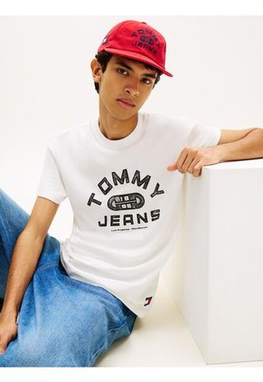 Camiseta Blanca De Punto Con Cuello Redondo Tommy Jeans