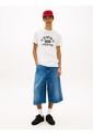 Camiseta Blanca De Punto Con Cuello Redondo Tommy Jeans de Tommy Hilfiger
