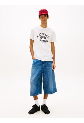 Camiseta Blanca De Punto Con Cuello Redondo Tommy Jeans