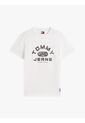 Camiseta Blanca De Punto Con Cuello Redondo Tommy Jeans de Tommy Hilfiger