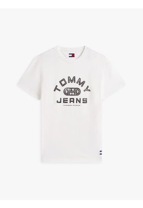 Camiseta Blanca De Punto Con Cuello Redondo Tommy Jeans
