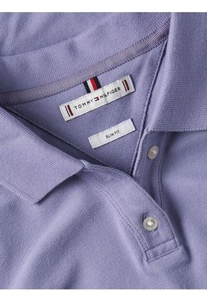 Polo Purpura De Corte Slim Con Logo Script Tommy Hilfiger