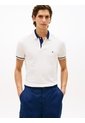 Polo Blanco De Corte Regular Con Ribeteado Tommy Hilfiger de Tommy Hilfiger