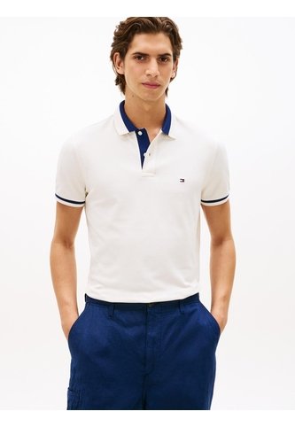 Polo Blanco De Corte Regular Con Ribeteado Tommy Hilfiger Tommy Hilfiger