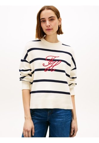 Saco Blanco Tejido Amplio De Punto Con Logo Bordado Tommy Hilfiger Tommy Hilfiger