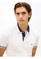 Polo Blanco De Corte Regular Con Ribeteado Tommy Hilfiger de Tommy Hilfiger