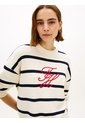 Saco Blanco Tejido Amplio De Punto Con Logo Bordado Tommy Hilfiger de Tommy Hilfiger