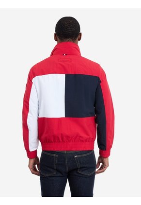 Chaqueta Roja Benson Hipster Con Diseño Color Block Tommy Hilfiger