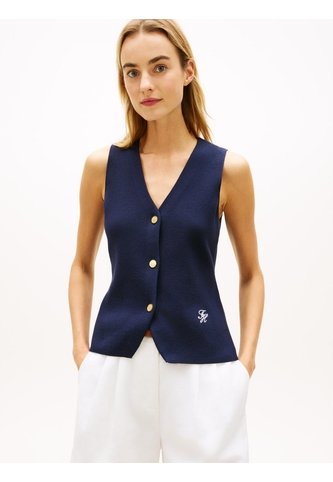 Chaleco Multicolor De Punto Premium Con Cuello En V Tommy Hilfiger Tommy Hilfiger
