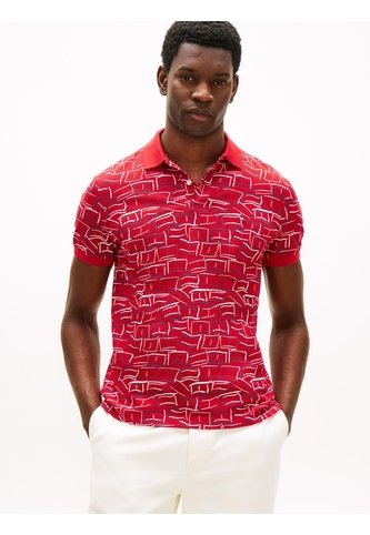 Polo Rojo Piqué Con Estampado Tommy Hilfiger Tommy Hilfiger