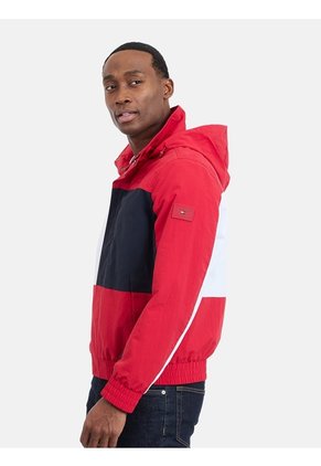 Chaqueta Roja Benson Hipster Con Diseño Color Block Tommy Hilfiger