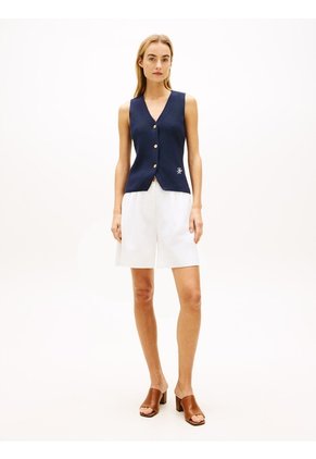 Chaleco Multicolor De Punto Premium Con Cuello En V Tommy Hilfiger