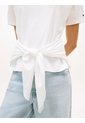 Camiseta Blanca Texturizada Amplia Con Lazo Tommy Hilfiger de Tommy Hilfiger