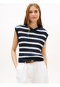 Chaleco Azul De Punto Trenzado Con Cuello En V Tommy Hilfiger de Tommy Hilfiger