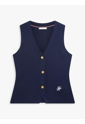 Chaleco Multicolor De Punto Premium Con Cuello En V Tommy Hilfiger