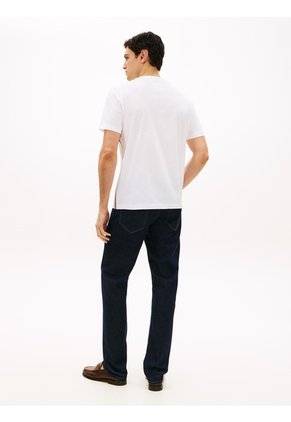 Camiseta Blanca De Punto Con Rayas Global Stripe Tommy Hilfiger