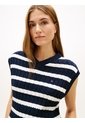 Chaleco Azul De Punto Trenzado Con Cuello En V Tommy Hilfiger de Tommy Hilfiger