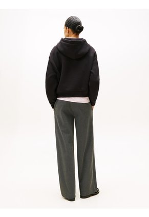Buzo Negro Con Capota Y Logo Tommy Hilfiger