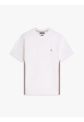 Camiseta Blanca De Punto Con Rayas Global Stripe Tommy Hilfiger