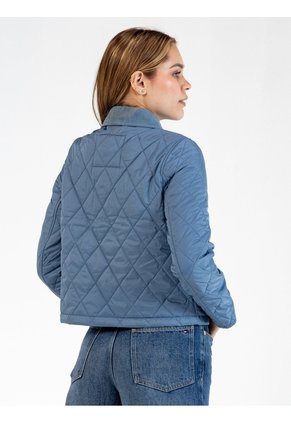 Chaqueta Azul Acolchada Quilted Con Logo Bordado Tommy Hilfiger