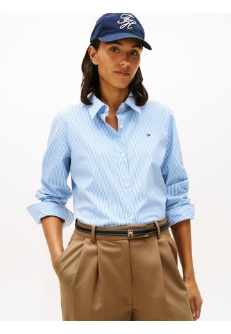 Camisa Celeste A Rayas De Corte Regular Tommy Hilfiger Tommy Hilfiger