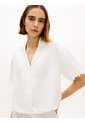 Camisa Blanca De Corte Amplio En Mezcla De Lino Tommy Hilfiger de Tommy Hilfiger