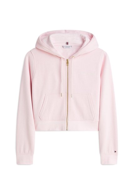 Buzo Rosa Con Capota Y Cierre De Cremallera Tommy Hilfiger