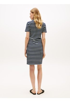 Vestido Azul Tipo Polo Con Cuello En V Abierto Tommy Hilfiger