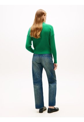 Saco Verde Tejido Amplio Tipo Polo De Punto Trenzado Tommy Hilfiger