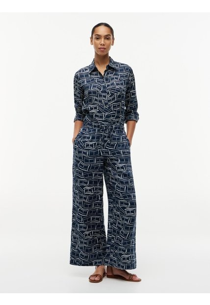 Pantalón Azul Amplio De Pierna Ancha Tommy Hilfiger