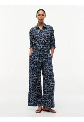 Pantalón Azul Amplio De Pierna Ancha Tommy Hilfiger