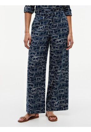 Pantalón Azul Amplio De Pierna Ancha Tommy Hilfiger