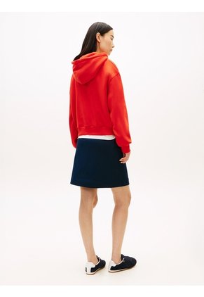 Buzo Rojo Con Capota Y Logo Tommy Hilfiger