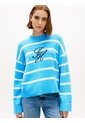 Saco Celeste Tejido Amplio De Punto Con Logo Bordado Tommy Hilfiger de Tommy Hilfiger