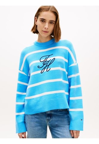 Saco Celeste Tejido Amplio De Punto Con Logo Bordado Tommy Hilfiger Tommy Hilfiger