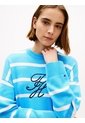 Saco Celeste Tejido Amplio De Punto Con Logo Bordado Tommy Hilfiger de Tommy Hilfiger