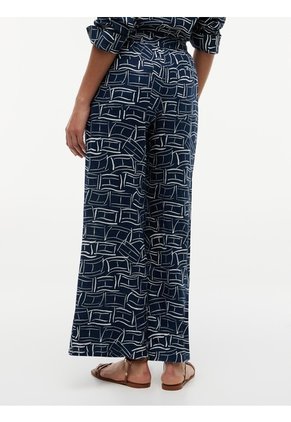 Pantalón Azul Amplio De Pierna Ancha Tommy Hilfiger