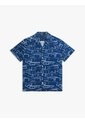 Camisa Azul Flex Poplin Con Estampado Tommy Hilfiger de Tommy Hilfiger