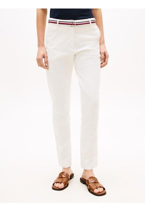 Pantalón Blanco Chino Slim En Twill Tommy Hilfiger