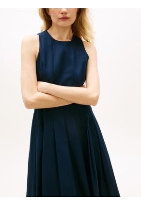 Vestido Multicolor Midi Con Botones Dorados Tommy Hilfiger