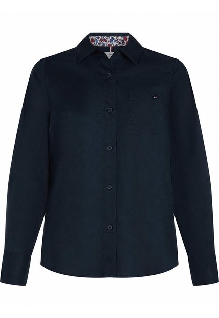 Camisa Azul Classic Poplin De Manga Larga Tommy Hilfiger