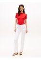 Camiseta Roja Slim De Cuello Barco Con Botones Tommy Hilfiger de Tommy Hilfiger