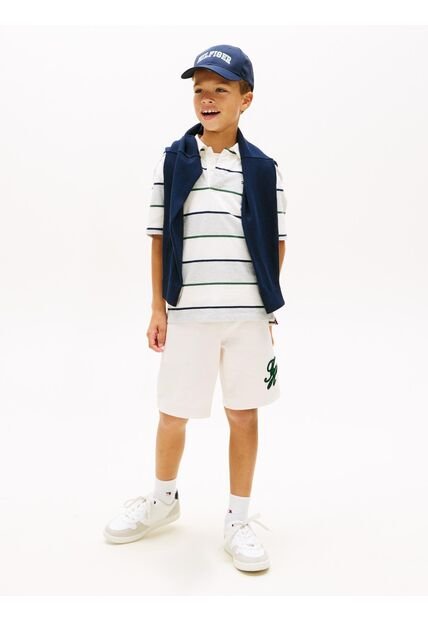 Bermudas Blanco Con Logo Script Gráfico Tommy Hilfiger