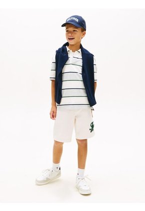 Bermudas Blanco Con Logo Script Gráfico Tommy Hilfiger