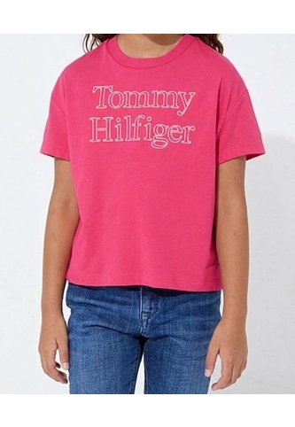 Camiseta Essential Con Logo Bordado Niña Rosa Tommy Hilfiger Tommy Hilfiger