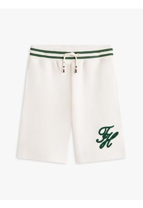Bermudas Blanco Con Logo Script Gráfico Tommy Hilfiger