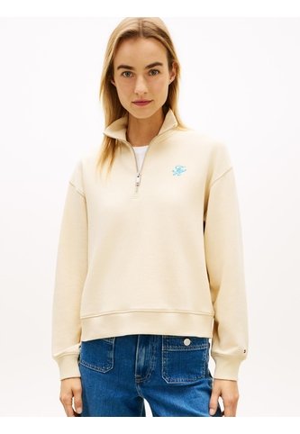 Saco Amarillo Tejido De Felpa Con Cremallera De Un Cuarto Y Logo Tommy Hilfiger Tommy Hilfiger
