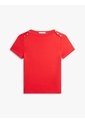 Camiseta Roja Slim De Cuello Barco Con Botones Tommy Hilfiger de Tommy Hilfiger